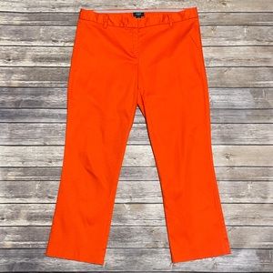 J Crew Poppy Orange City Fit Stretch Straight Leg Cropped Chino Pants 6